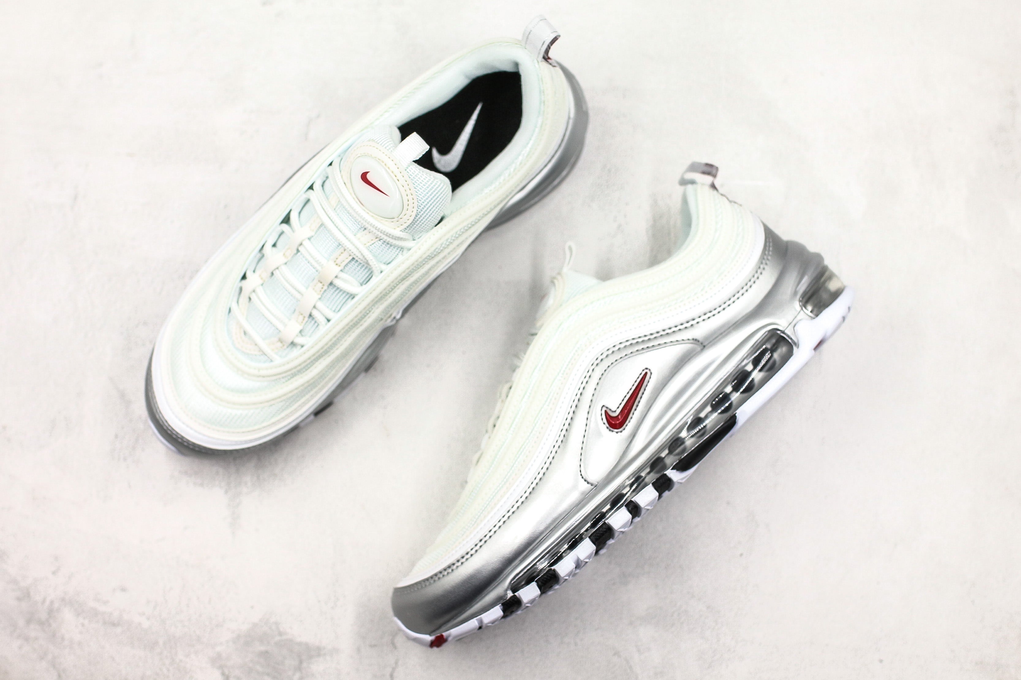 Shops nike 97 silver white